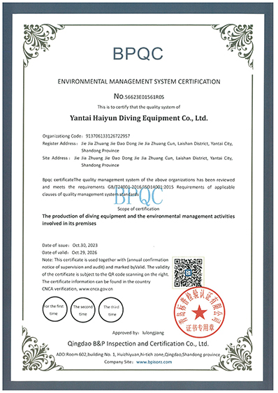 Certifications of Durable Commercial Diving Equipment